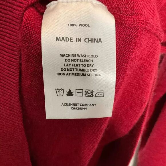 NWOT FootJoy FJ 1/4 Zip Long Sleeve Sweater Men Size XL Raspberry Pink 100% Wool - Picture 3 of 9